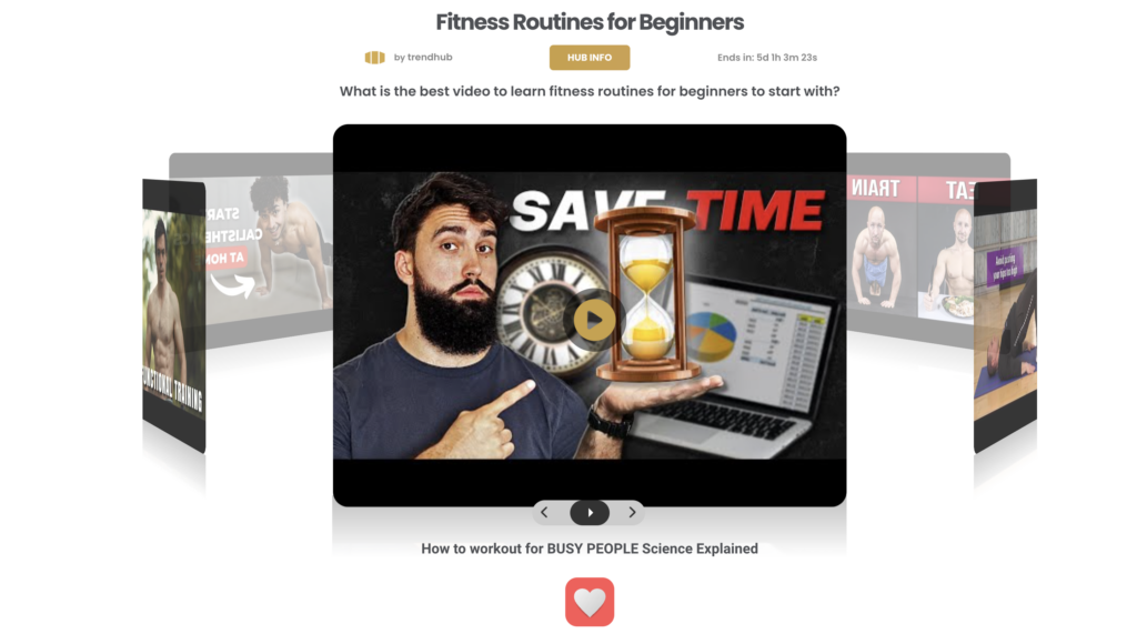 3D Multimedia Carousel _ Hub: Fitness Routines for Begginers
